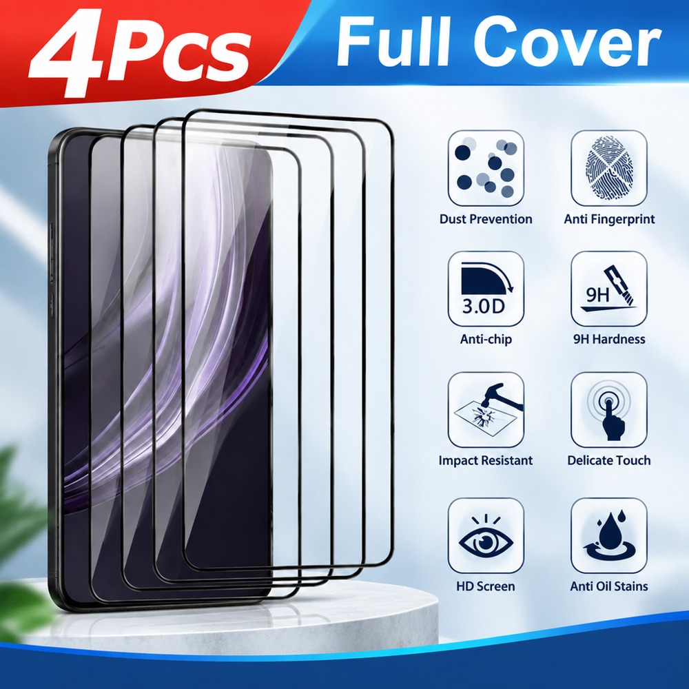 Realme C67 - 4 buah pelindung layar kaca tempered